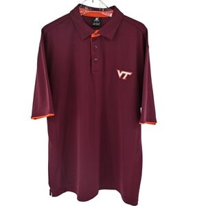 Sports Specialties Mens Virginia Tech Hokies Polo Shirt XL Maroon Orange NCAA